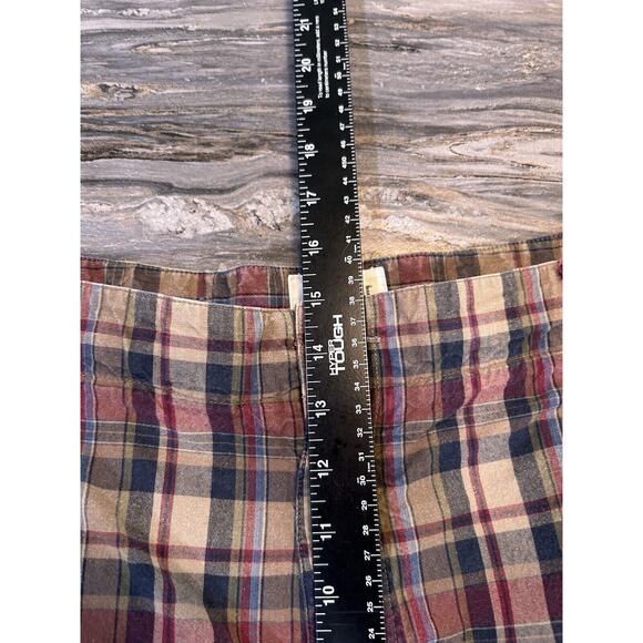 Men's Cargo Shorts Size 56 10" Inseam 100% Cotton Plaid Preppy Academia - Picture 8 of 11